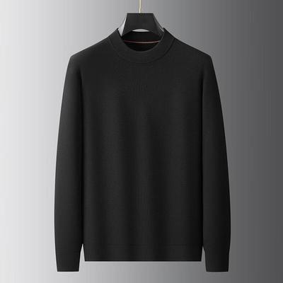 Dibinzhe Men's Plus Size Round Neck Knit Sweater