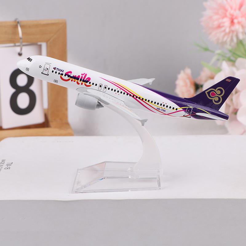 16Cm Metal Aircraft Model Replica Thai Smile 320 Airplane Scale Aviation Diecast Miniature Art Home Office Decor Toy Gift