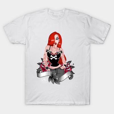 Dámské tričko Bad Girl Harajuku Potisk Kawaii Tričko Letní Krátký Rukáv Dámské Tričko Top