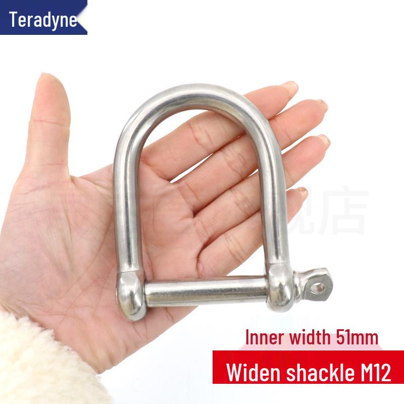 Stainless Steel Wide-Mouth U-Shaped Detachable Shackle Hook Keyring