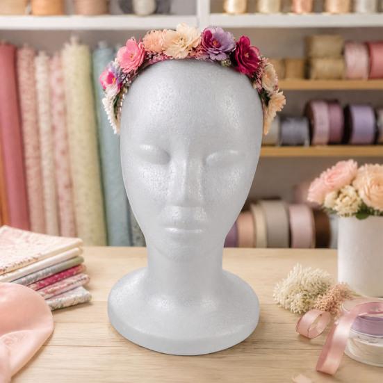 Lightweight Foam Mannequin Head for Wigs And Hats Display, Eyewear Display Model with Stable Base Glasses Headwear Styling Photography