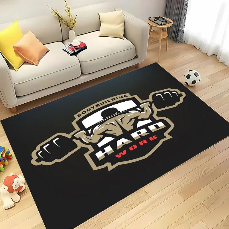 3D Printing GYM Theme Large Area Carpets for Home Living Room Children's Bedroom Sofa Doormat Kitchen Floor Rugs Anti-slipDecor