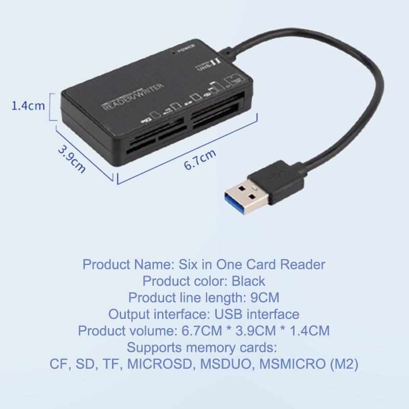 Mini-Speicherkartenleser USB 2.0 SD-Kartenleser-Adapter All-in-One-Kartenleser Kompatibel Tf Cf Xd Ms M2 Kartenleser