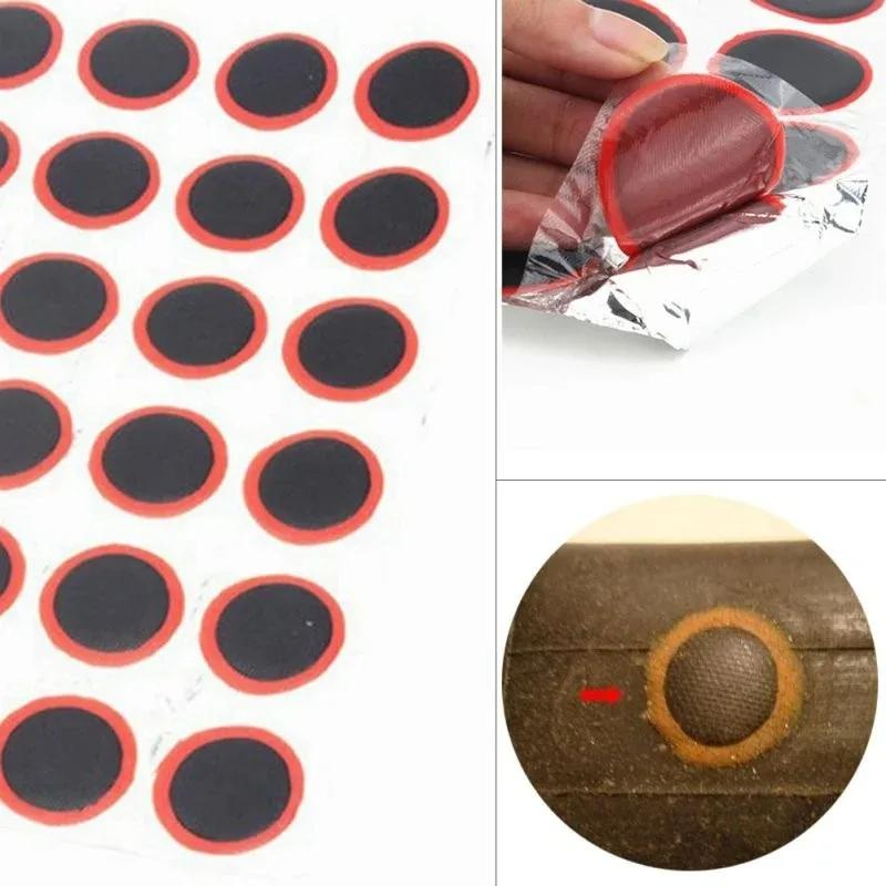 Tire Patch Rubber Bike Tyre Repair Pad Portable Tire Inner Tube Pad Round Square Type Car Bicycle Repair Tools Accessory 48pcs