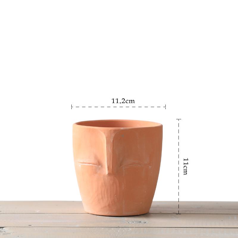 Creative Face Head Vase Succulent Green Plant Potted Gardening Decoration Abstract Figure Ceramic Flower Pot Crafts Vase Home