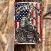 Vintage Motorcycle Metal Wall Art Born To Ride Tin Sign For Bar Garage Decor