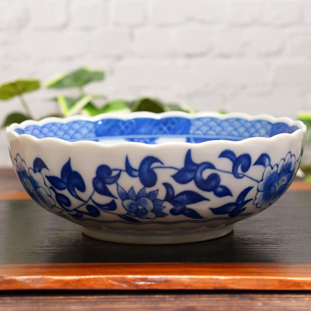 Japanese Warehouse Stylish Tableware Kutani Ware Bowl Yoshidaya Camellia and Bird Pottery Luxury Japanese Tableware Serving Bowl Bowl Made in Japan