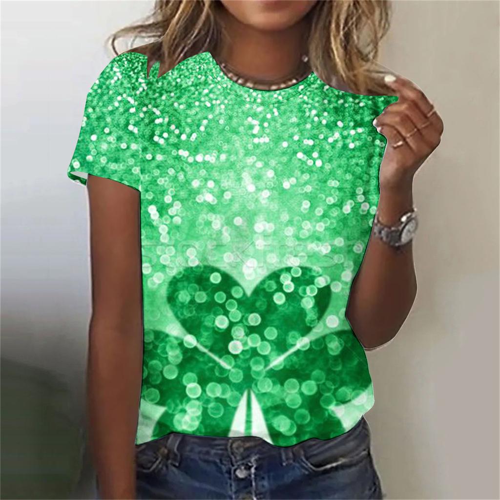 Women's T-shirt 3D Pattern Printed Casual Short Sleeved O-Neck Top Fashionable Street Women's Clothing