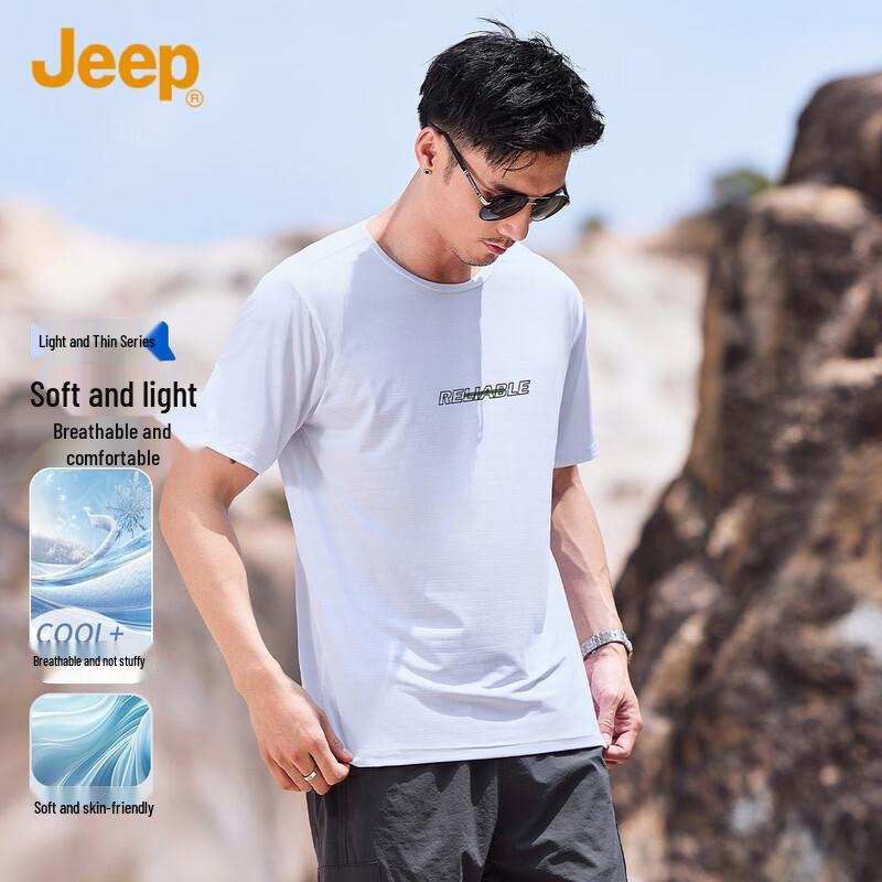 JEEP Men s Breathable Round Neck Sports T-shirt XL