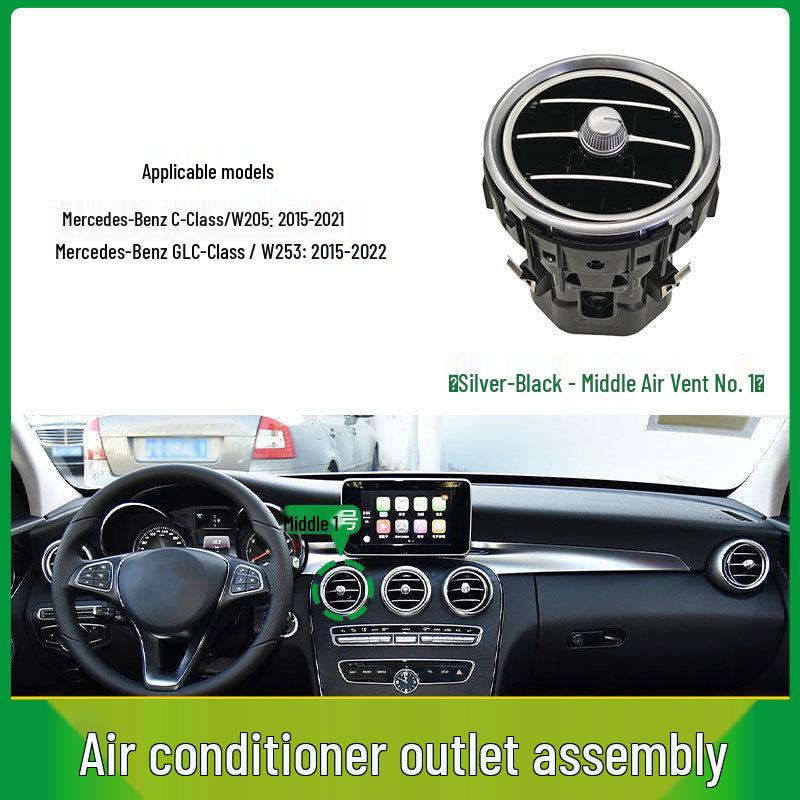 Compatible with Mercedes-Benz C-Class and GLC-Class W205 W253 Dashboard Front and Rear Air Conditioning Vent Grilles