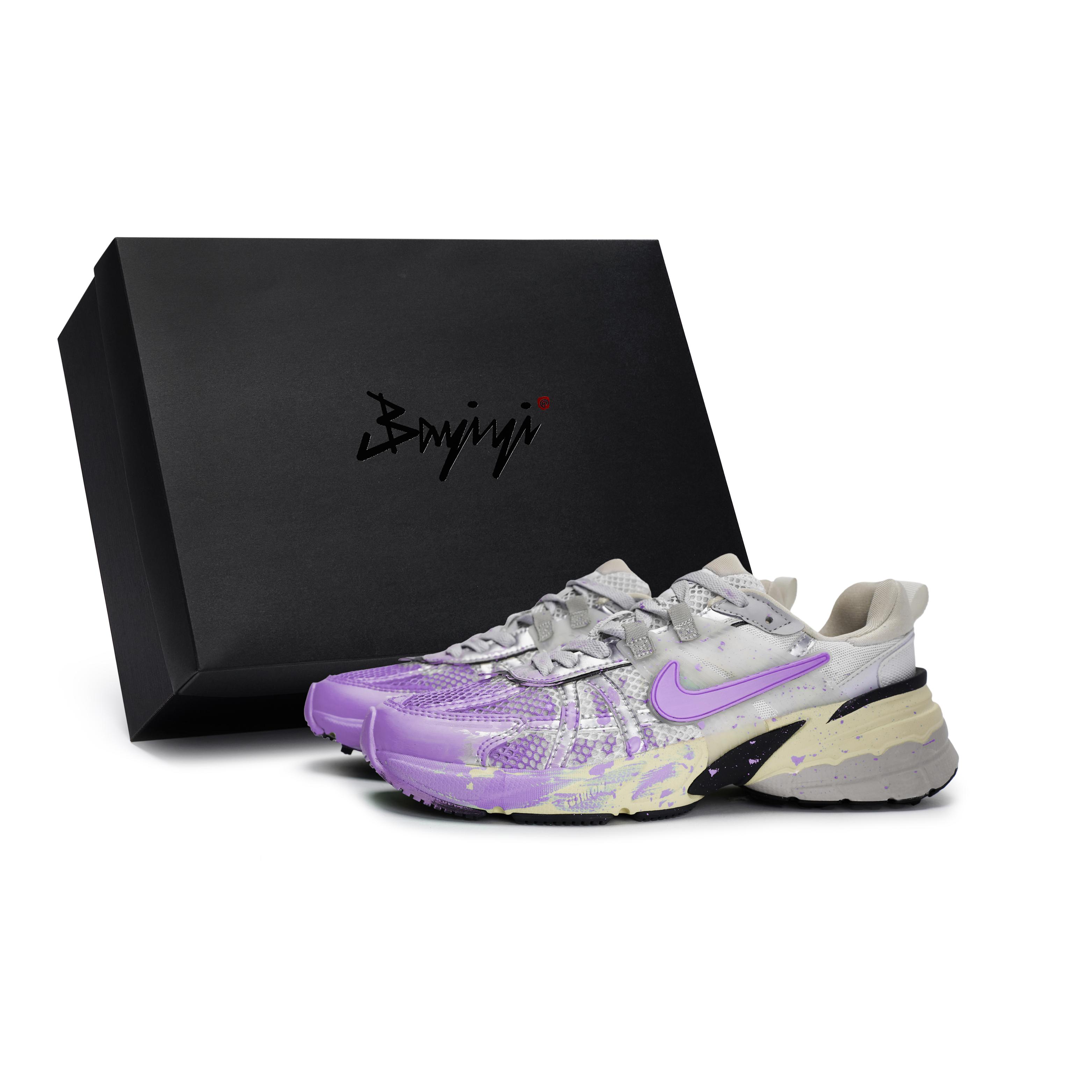 

Nike V2K Run Slip Resistant Abrasion Resistant Low top Running Shoes Women s Silver Purple FD0736-100(Team80-V2KSBOX) 45