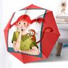 Pippi Longstocking Themed Travel Umbrella-8 Ribs Automatic Opening and Closing, Portable Folding Design, Compact and Stylish Umbrella Suitab