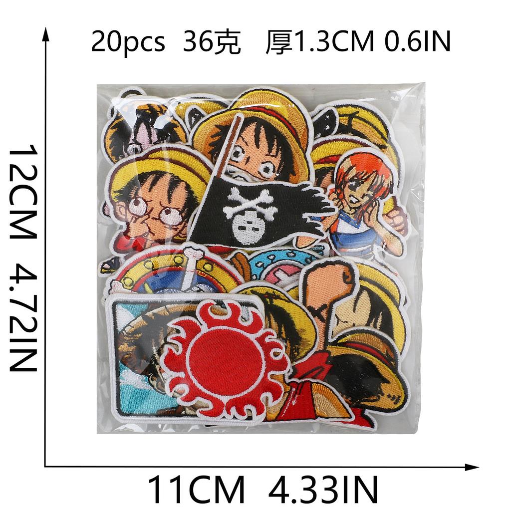 One Piece Embroidery Cloth Sticker, Clothes Decoration Patch Sticker, Japanese Animation Character Computer Embroidery Label, Bag Decoration Sticker