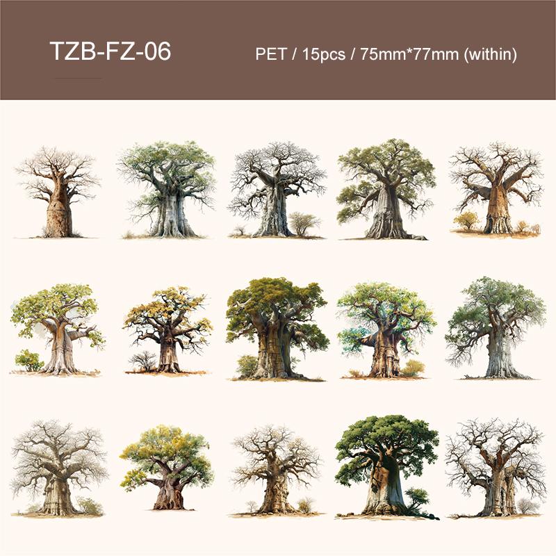 

Branch Series Vintage Plant Tree Landscape PET Sticker Creative DIY Journal Material Collage Scrapbooking Stationery