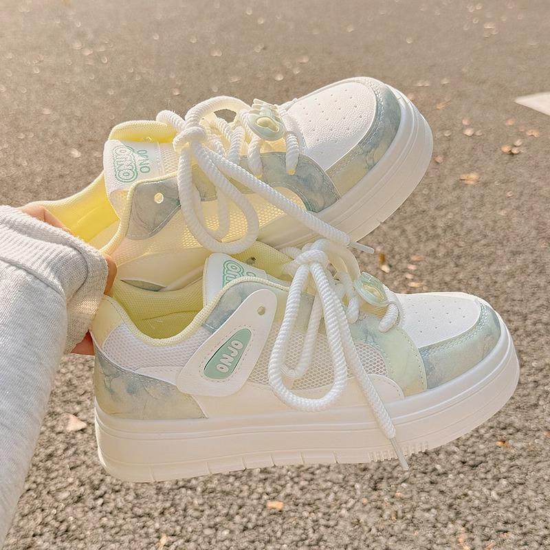 Yueyu Summer Women's Shoes Little White Shoes Women's 2025 New Breathable Mesh Shoes Versatile Niche Bread Shoes Platform Sports