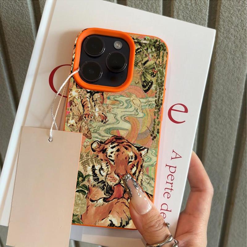 Creative Butterfly Tiger Pattern Phone Case For iPhone 17 Pro Max Cases iPhone 17 Air 16 15 14 13 12 11 XS XR X Silicone Cover