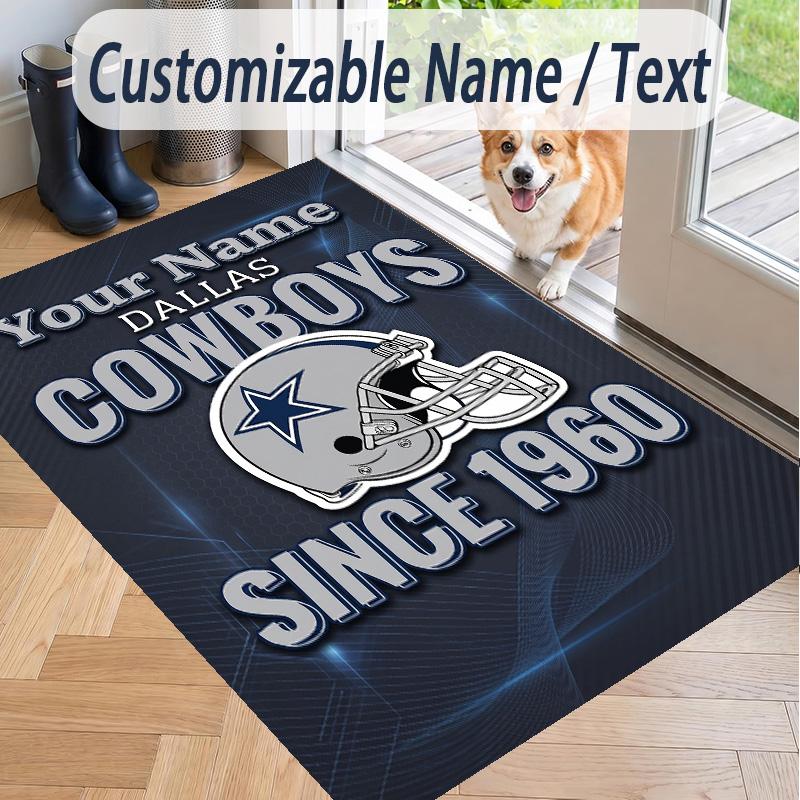 Custom Text Printed Rug Dallas Cowboys Non Slip Floor Carpet For Home Room Decor