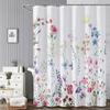 Floral Bathroom Shower Curtain Polyester Fabric Plant Shower Curtain For Bathroom, Machine Washable Quick Dry
