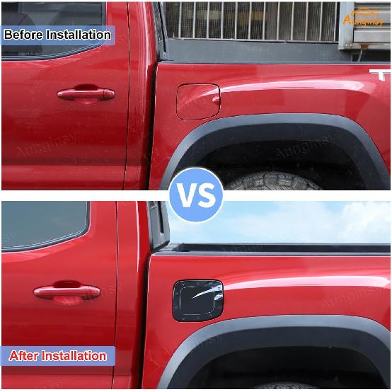 Aunginsy Car Fuel Tank Cap Trim Cover Compatible with Toyota Tacoma 2016-2023 Pickup Fuel Filler Oil Gas Cap Door Scratches Protection Lid Cover