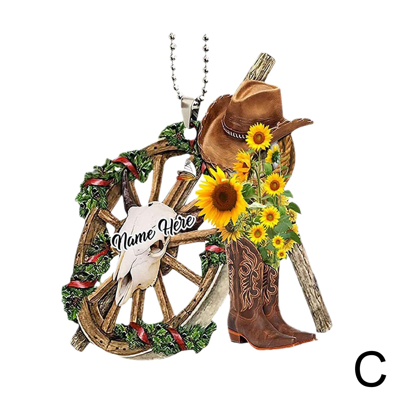 

Arcylic Cowboy Hangings Украшение для автомобиля Персонализированные сапоги и шляпа Cowboy Hangings Украшение для рождественской елки для девушки-ковбоя