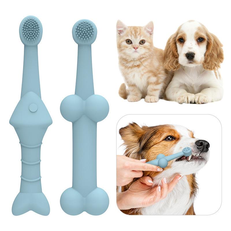 Pet Toothbrush For Dogs And Cats Oral Care Dental Cleaning Brush Prevent Tartar Build-Up Essential Pet Supplies