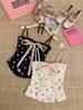 2026 Spring/Summer Slimming Bow Tie Camisole Vest with Padded Bust and Fun Print for Women