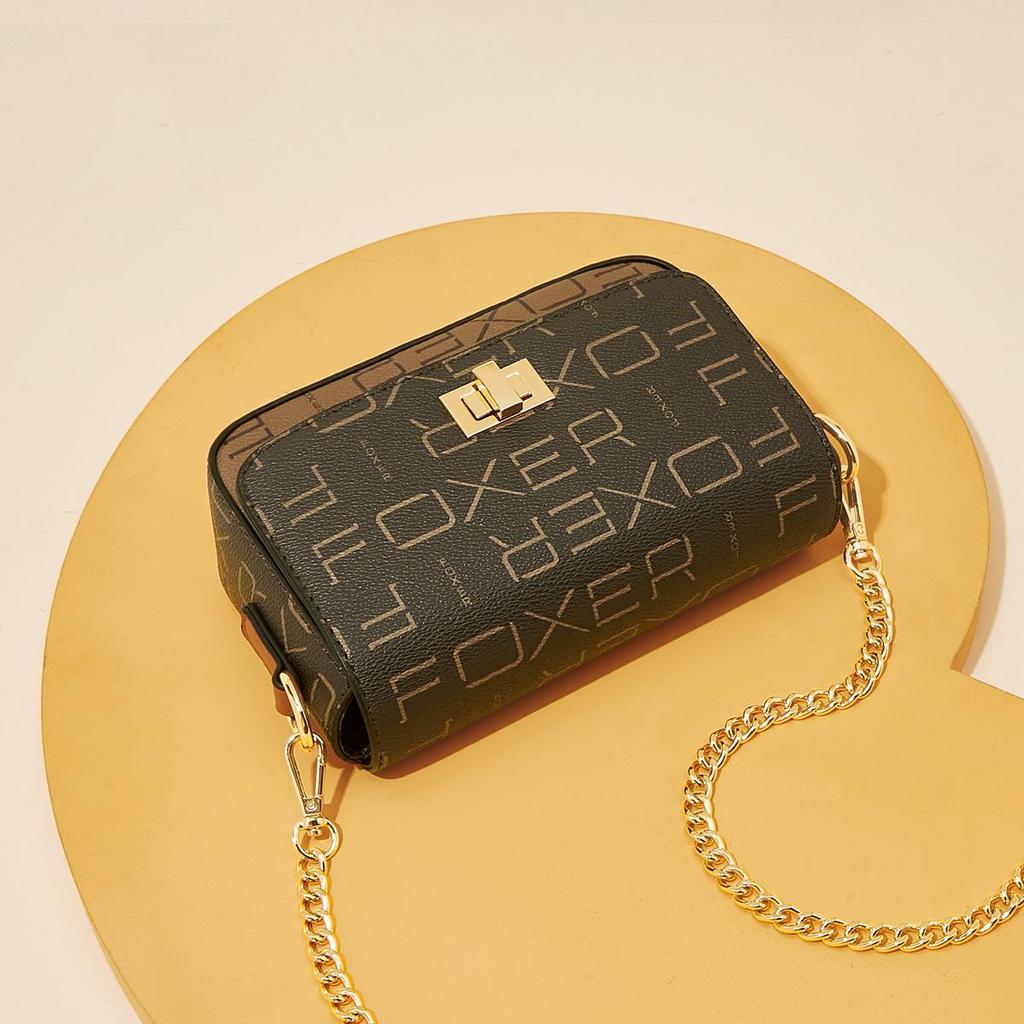 FOXER Golden Fox Women's Printed Crossbody Phone Bag with Chain