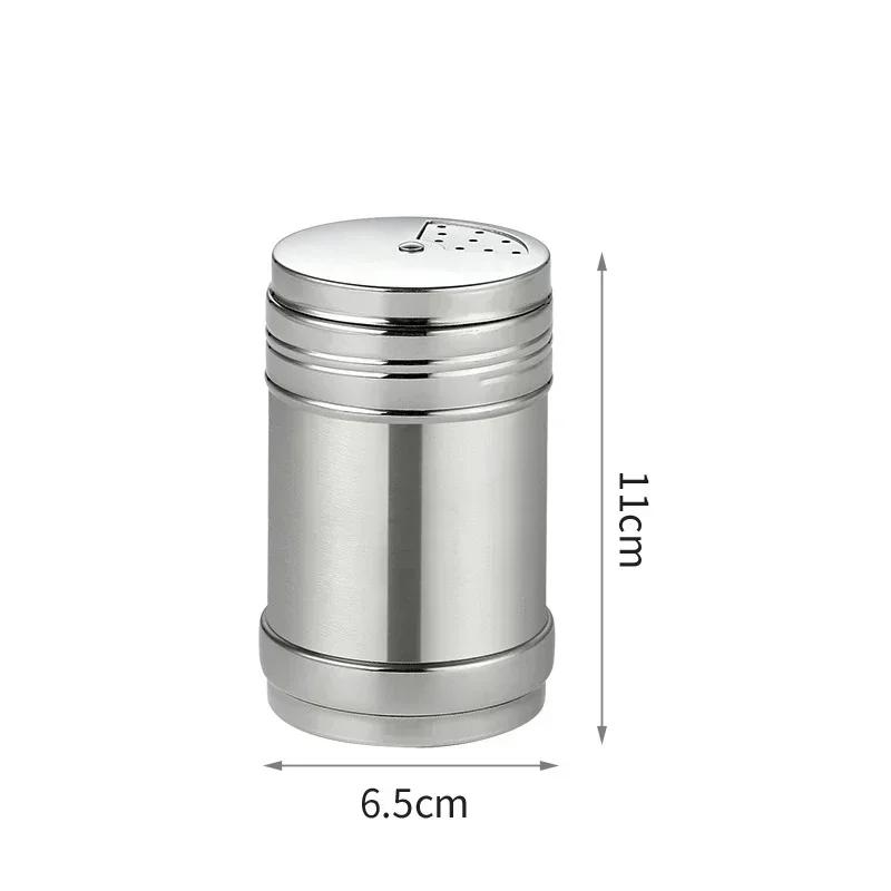 Stainless Steel Salt Spice Sugar Pepper Flavour Bottles Shaker, Airtight, Rotatable Seasoning Shaker, Kitchen Gadget