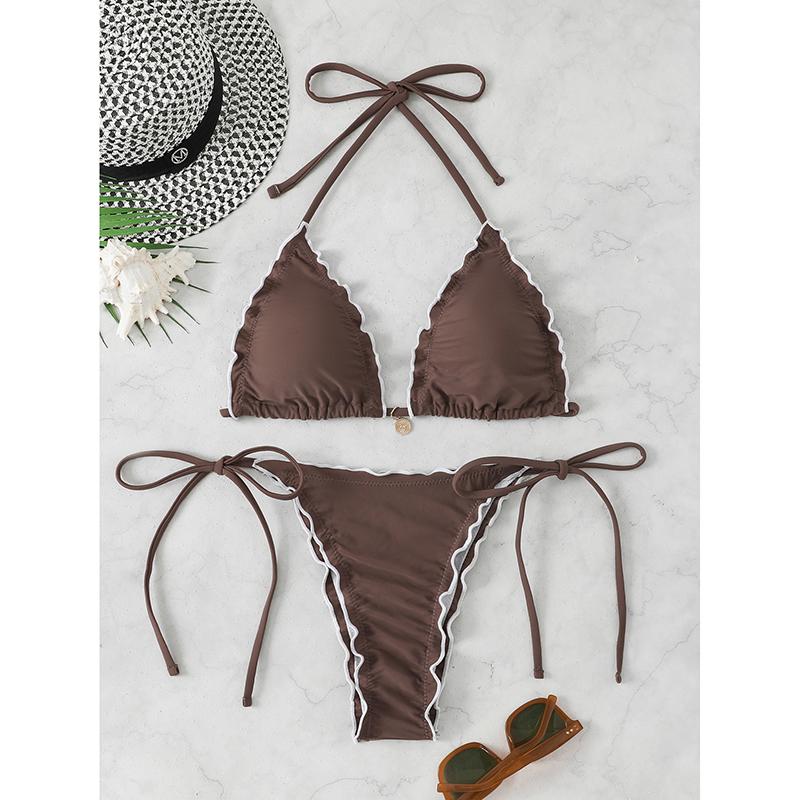 Sexy Triangle Micro Bikini 2026 Women Swimsuit Two-pieces Swimwear for Female Beach Wear Lace Up Bikinis Sets Thong Bathing Suit