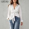 Blusas y camisas informales con cuello POLO de manga larga a la moda para mujer