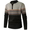Men's 2023 Trendy Striped Knit Sweater: Round Neck, Half Zip, Loose Fit.