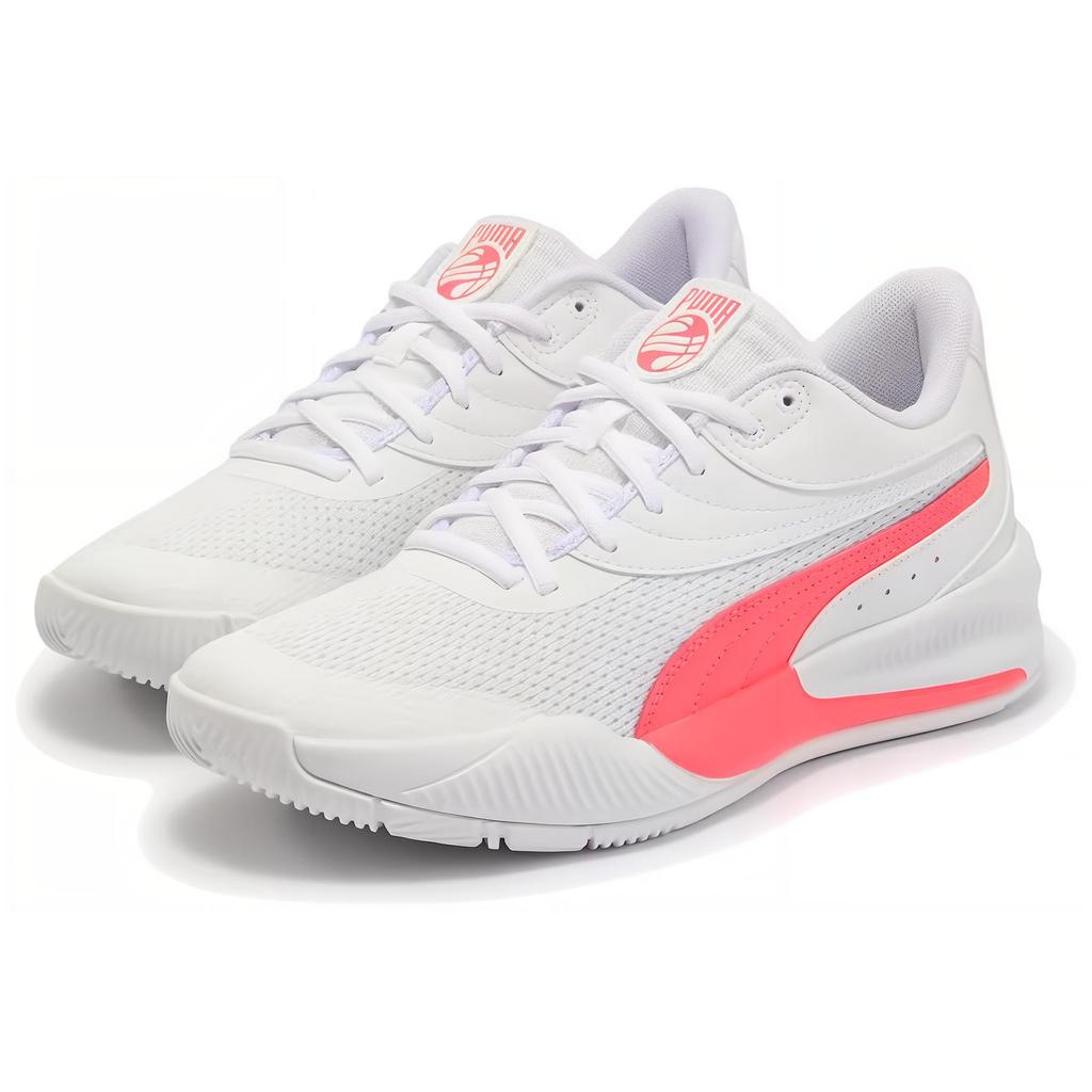 Puma Triple Comfortable Breathable Shock Absorbing Non-Slip Wear-Resistant Balance Low-Top Basketball Shoes Unisex Sneaker White Pink 195217-11