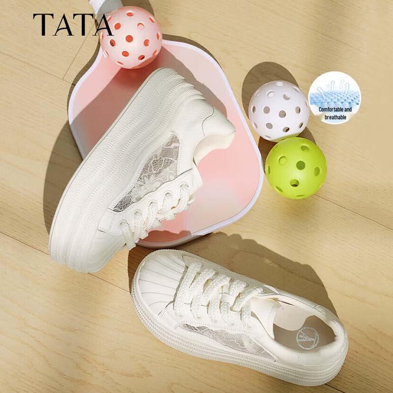 TATA Women s Casual Breathable Mesh Platform Shell-Toe Sneakers 39