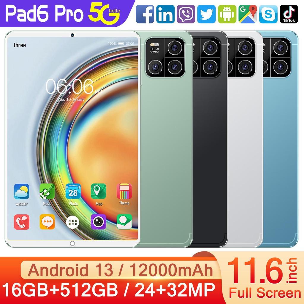 10-Inch Android Tablet Pad6 with WiFi, Dual SIM & Card Slot