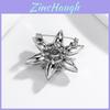 Snowflake Brooch Alloy Pendant With Water Drip Crystal For Women Men Winter Accessory
