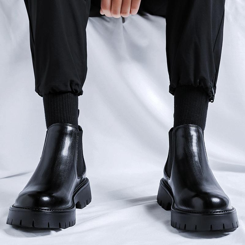 Autumn and Winter Thick Soled Men's Boots Retro Designer Style Outdoor Leisure Party Daily Business and Office Warm Shoes Hot