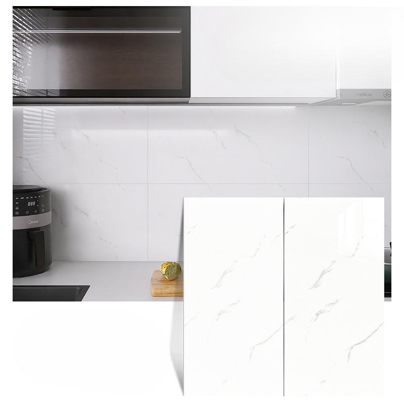 600mm×300mm Marmor Kjøkken Oljebestandig Film Komfyr Vanntett Fuktsikker Selvklebende Tapet Benkeplate Skap Renovering Fliseklistremerke