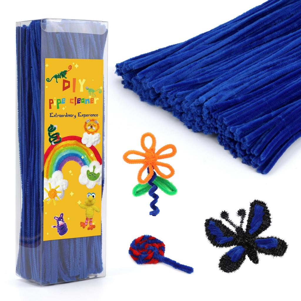 Fenrry 300PCS Pipe Cleaners Chenille Stem Craft Supplies for Hair Fuzzy Sticks Pipe Cleaner Brush for DIY Art Craft Decorations