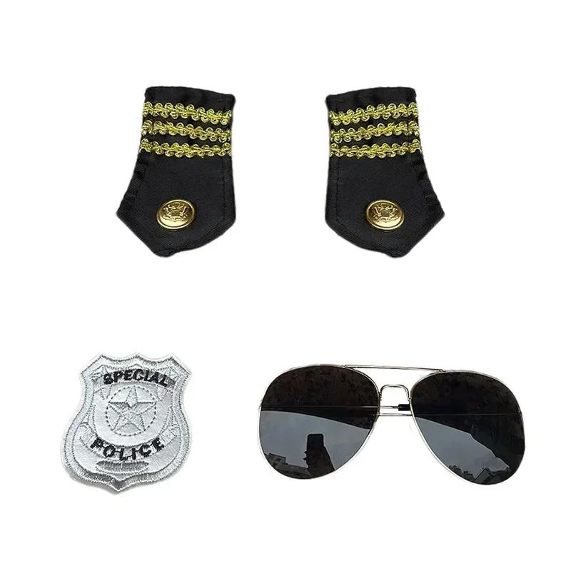 Adult Police Hat Octagonal Flat Top Hat Role Play Fun Props U.S. Police Hat Uniform Accessory Halloween Mardi Gras Party