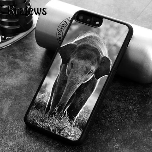 Krajews Baby Elephant Animal Rubber Phone Case For iPhone 17 Air 16 16e 15 14 11 12 13 Pro MAX Plus Cover Coque