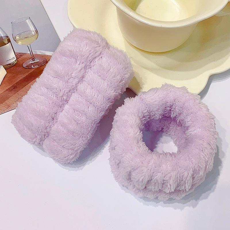 

2 шт./лот Мягкие напульсники для умывания лица Женские фланелевые микрофибровые напульсники Абсорбирующая повязка на запястье Повязка для волос для девочек