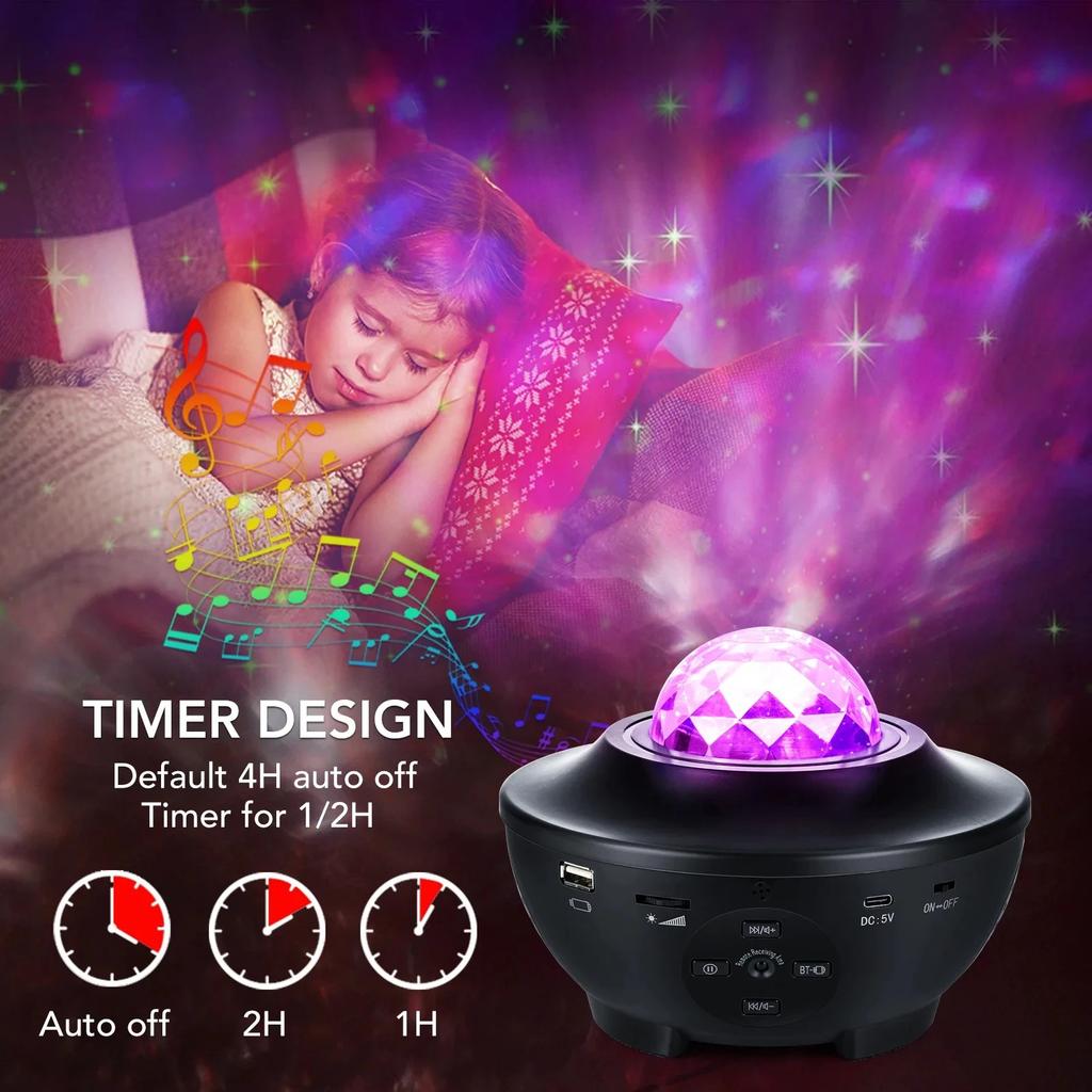 Led Galaxy Star Projector With Bluetooth Speaker - Night Light For Kids Room,party,wedding,holiday Decor