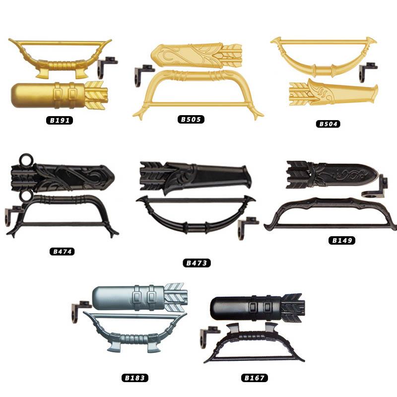 MOC Mittelalterliche Bausteine Charakter Ritter Krieger Zubehörset Helm Schulterrüstung Schild Bogen Pfeil Stein Geschenk Spielzeug X022