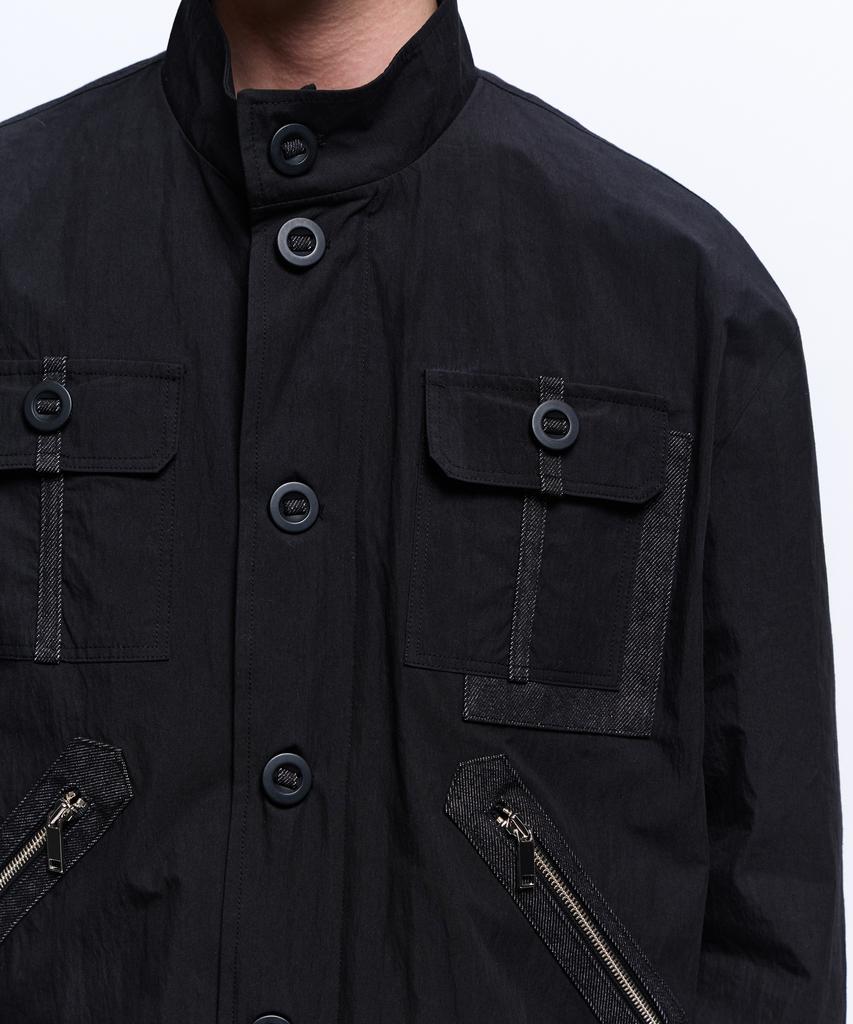 Rssc Denim Mixed Cotton Field Jacket - Black
