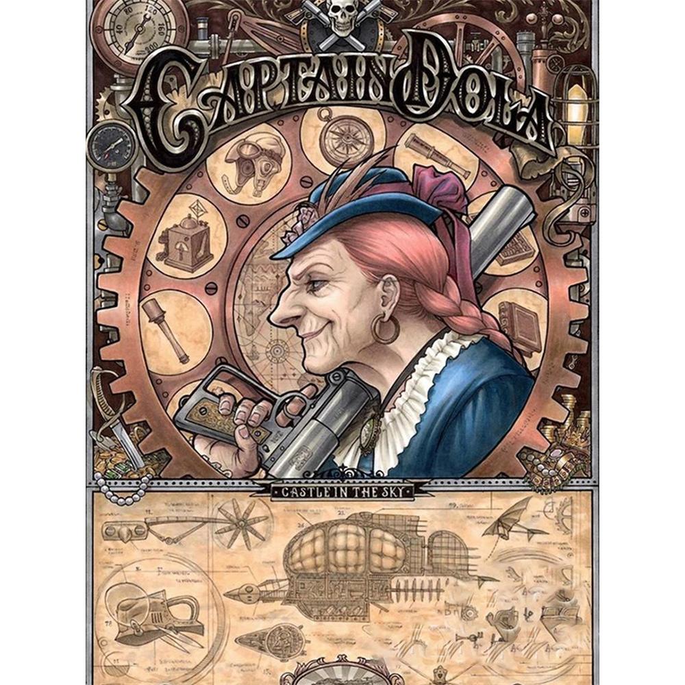 

Disney Diamond Painting Captain Dora Steampunk Style Art Rhinestone 5D Mosaic Handmade DIY Cross Stitch Gift Home Decoration Round 20x30cm