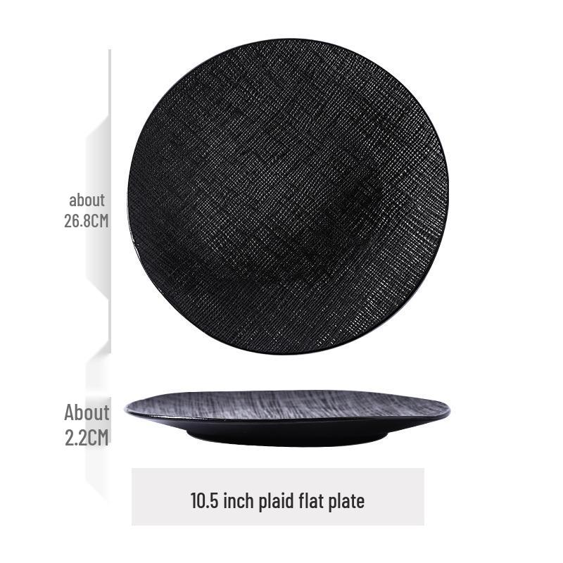 Nordic Minimalist Black & White Ceramic Baking Dish – High-end Display Plate for Influencers, Hotels & Restaurants