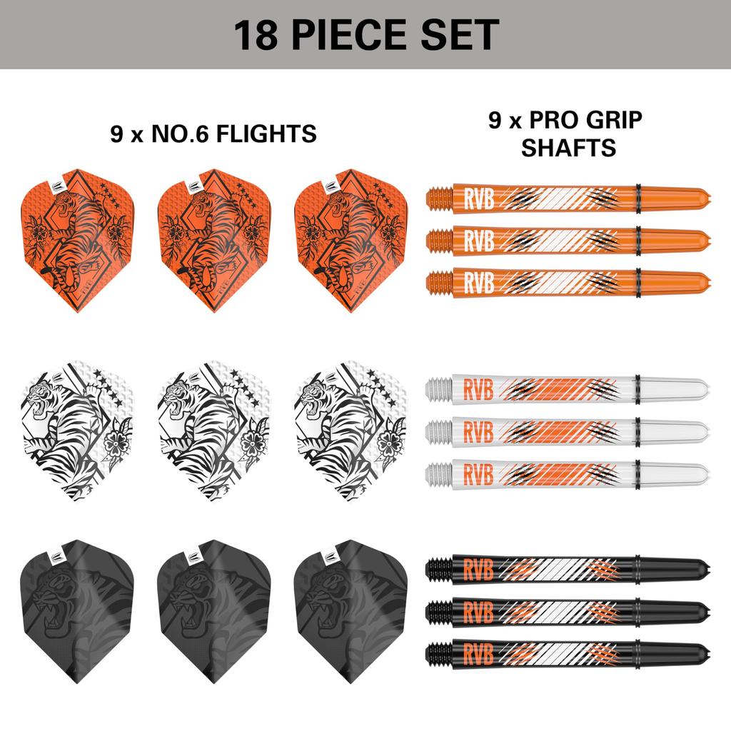 Target Raymond Van Barneveld Model Ink Flight Shaft 420003 & Kit, Medium, 3-Pack,