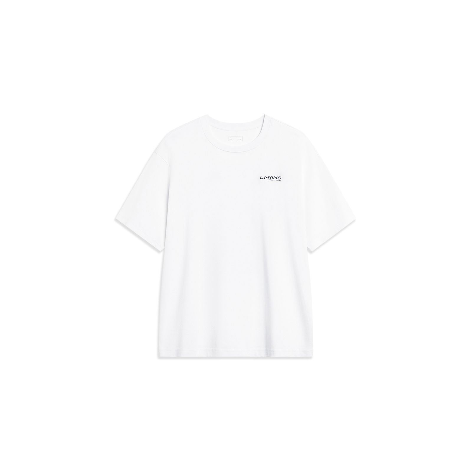 

Li Ning Серия спортивного образа жизни Футболка с логотипом в виде букв, круглым вырезом и коротким рукавом для мужчин Топы Стандартный-Белый AHST751-1 3XL