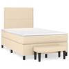 3136506 vidaXL Lit à sommier tapissier avec matelas Crème 120x200 cm Tissu