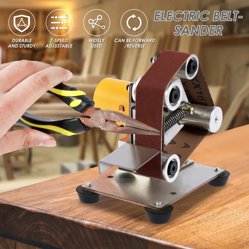 110-220v Mini Elektrická Pásová Bruska 7-rychlostní Nastavitelná Rychlost Stolní Bruska Brusný Stroj pro Broušení Kovu Dřeva Akrylu